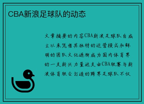 CBA新浪足球队的动态